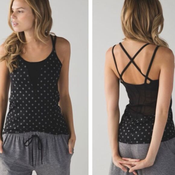 LULULEMON EXQUISITE TANK GHOST DOT BLACK SLATE - Picture 2 of 12